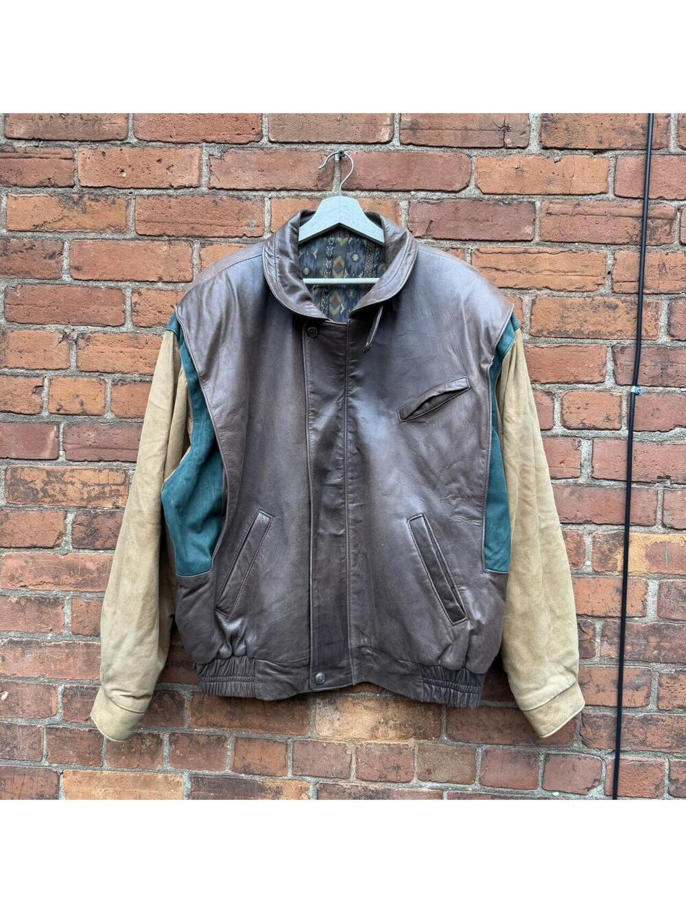 Vintage the olde hide house tri colour leather jacket XL